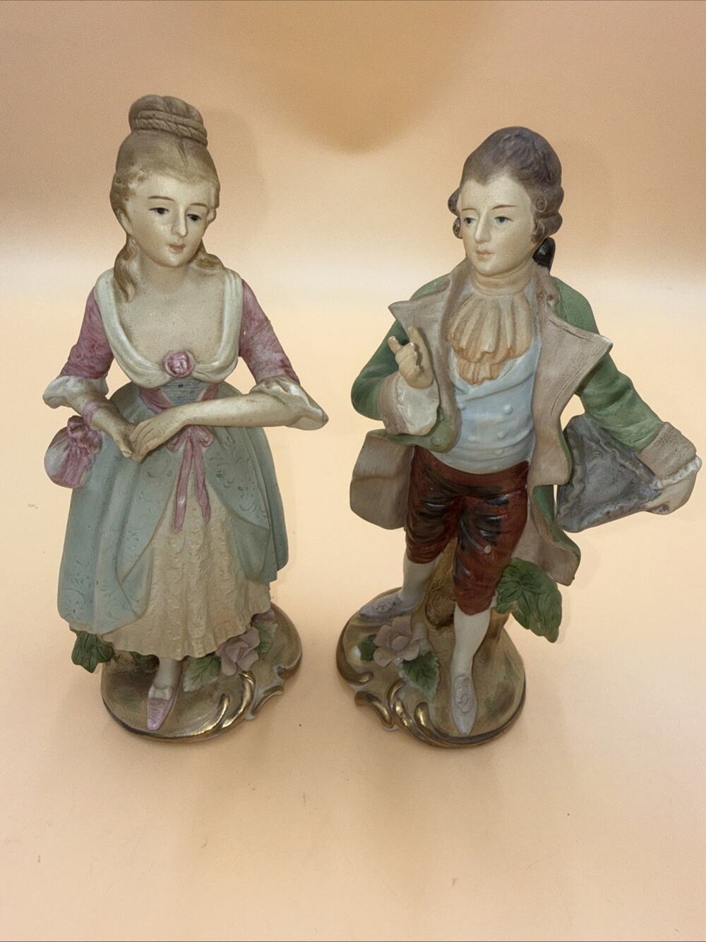 VTG MCM ARDCO Victorian Man/Woman Porcelain Colonial Figures